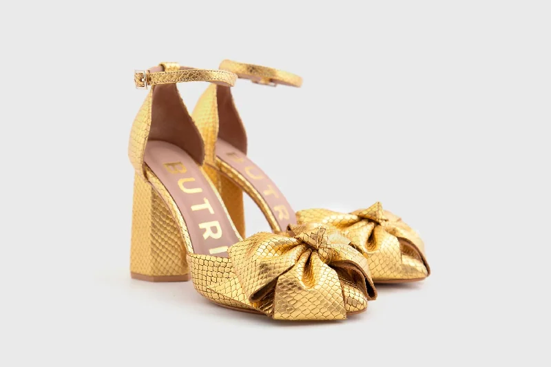 Women's platform stiletto heel pumps with a chunky soleFrancesca Pump Sandal In Gold