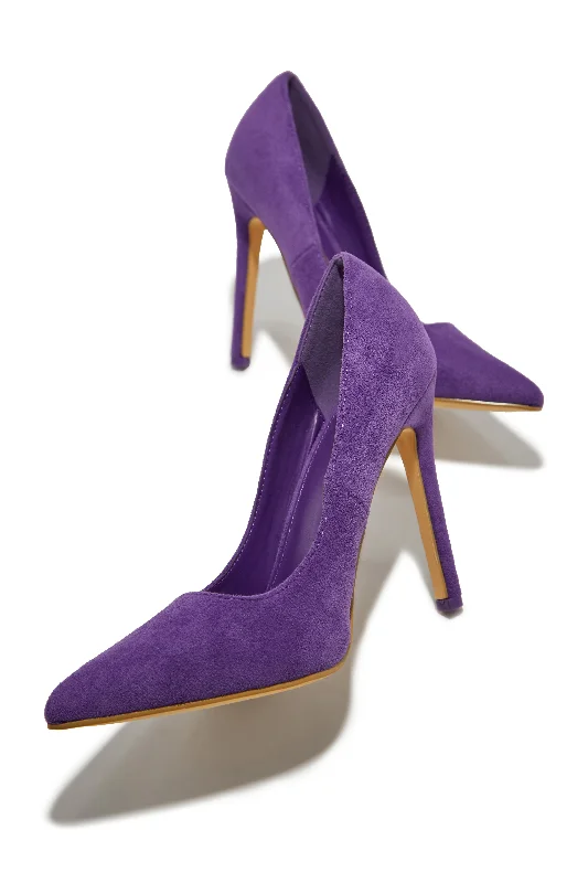 Women's genuine leather stiletto heel pumps with a soft finishAylene High Heel Pumps - Purple