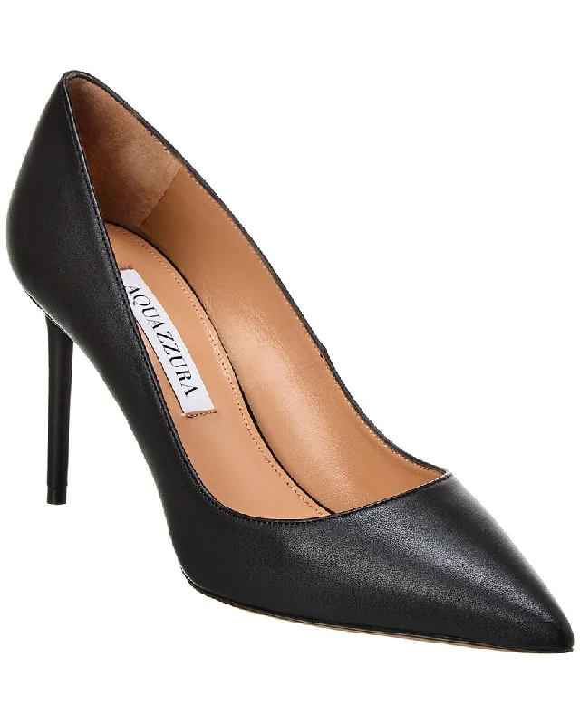 Women's ankle - strap stiletto heel pumps with a cut - out detailAquazzura Purist 85 Leather Pump