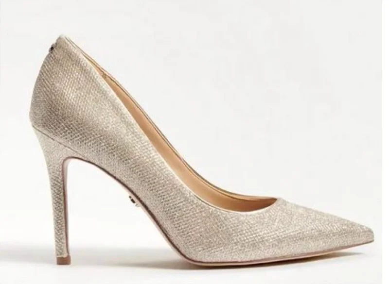 Women's cork - sole stiletto heel pumps for a natural touchHazel Pump In Glam Gold