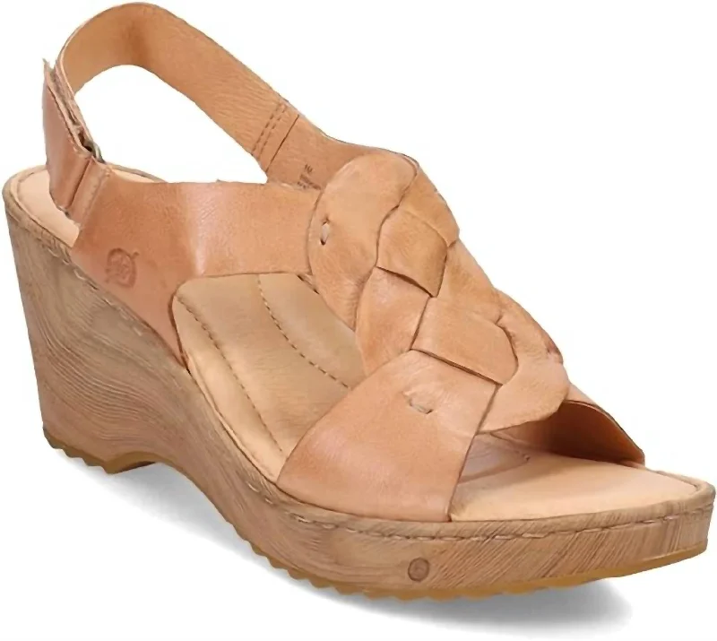 Women's brocade stiletto heel pumps with a vintage feelWomen's Nina Wedge Sandals In Natural