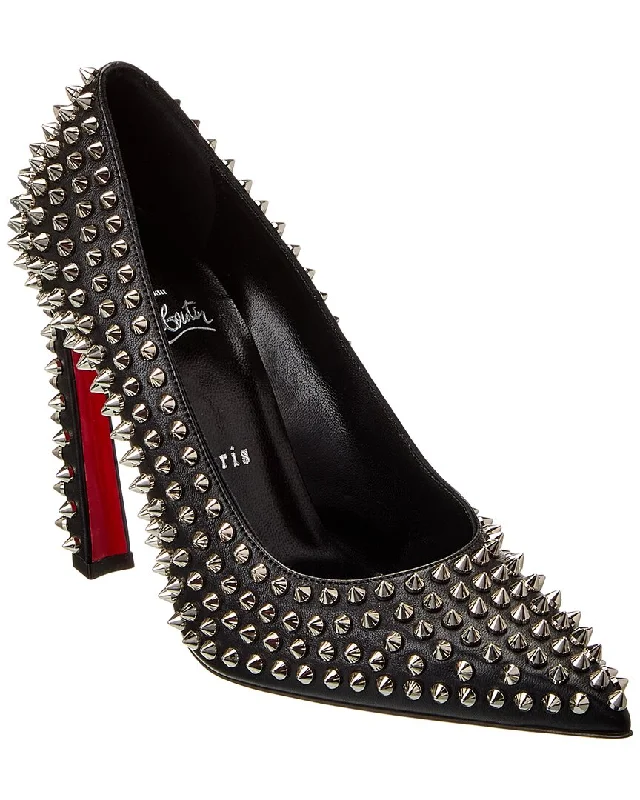 Women's mesh - paneled stiletto heel pumps for breathabilityChristian Louboutin Condora Spikes 100 Leather Pump