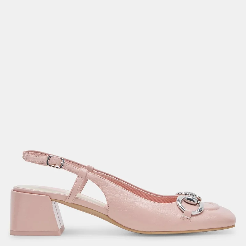 Women's satin - lined stiletto heel pumps for extra comfortMelli Heels Pink Crinkle Patent