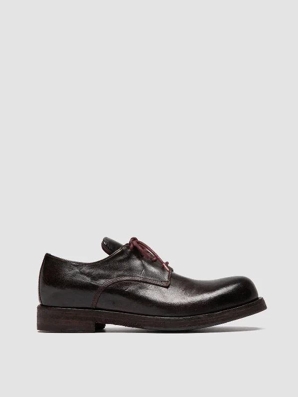 Women's Cashmere - Lined Loafers in Burgundy for Warmth in WinterBULLA DD 301 - Brown Leather Derby Shoes