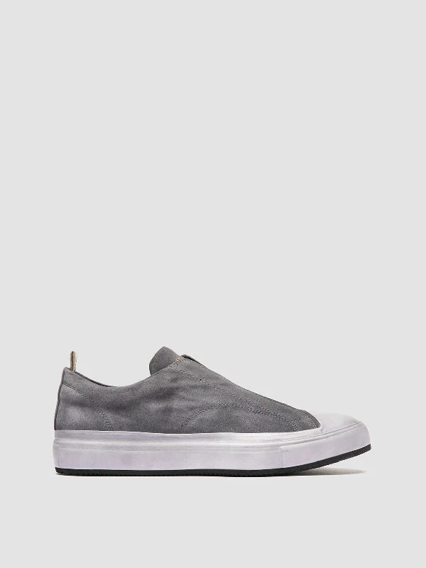 Waterproof Women's Loafers in Black for Rainy DaysDUB 001 - Grey Leather and Suede Slip On Sneakers