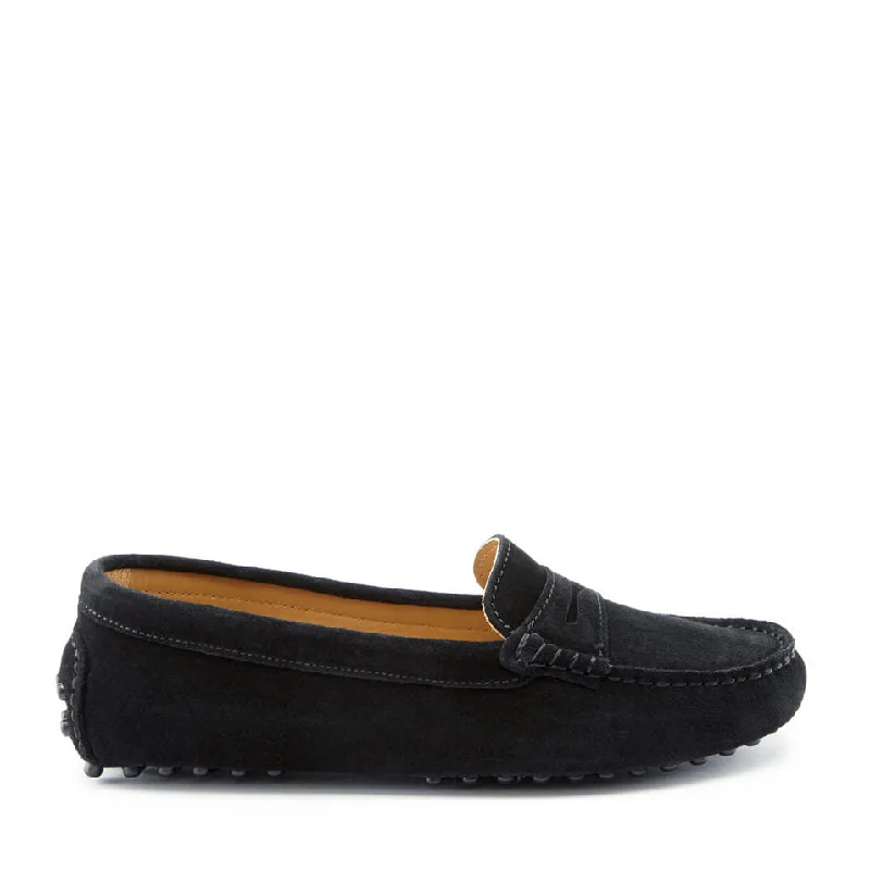 Women's Geometric - Patterned Loafers in Multicolor for a Fashion - Forward LookWomen's Penny Driving Loafers, black suede