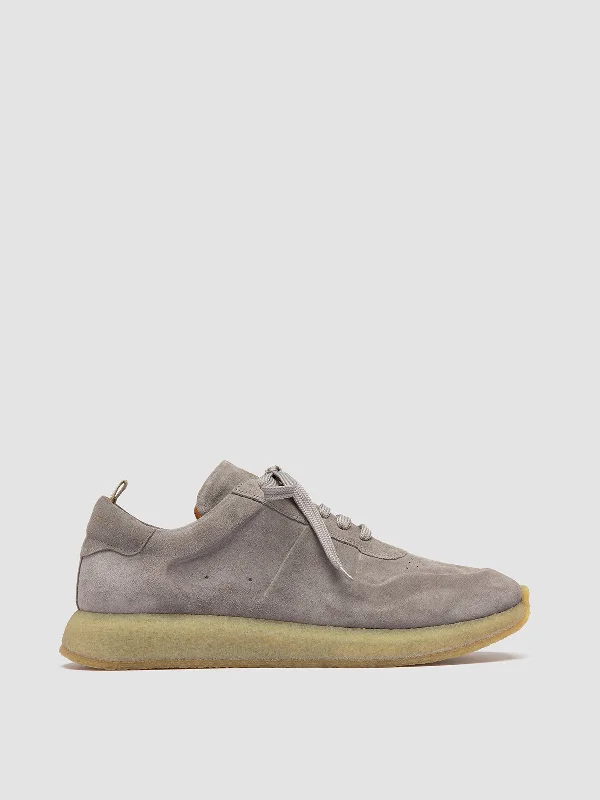 Sustainable Women's Recycled Material Loafers in Gray for Eco - Conscious ShoppersLEGEND 001 - Grey Suede Low Top Sneakers