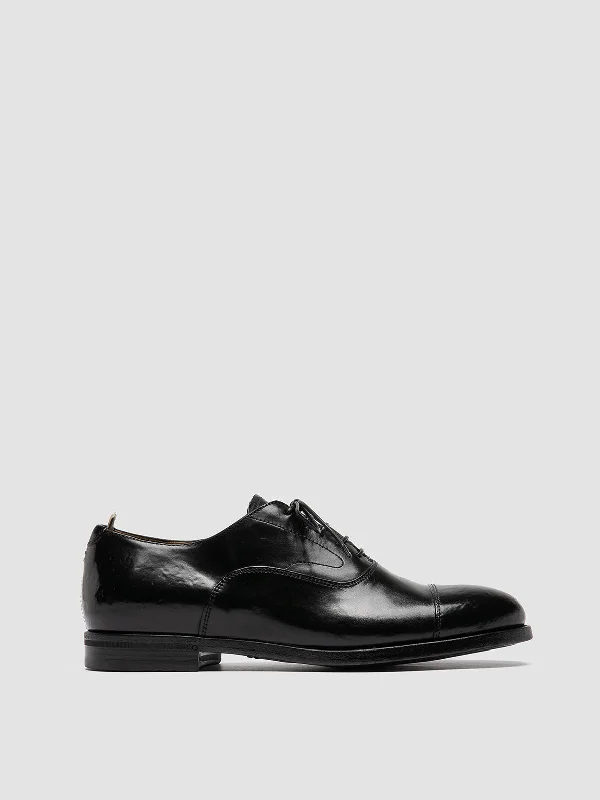 Women's Premium Leather Tassel Loafers in Dark Brown for a Classic Office LookVANDERBILT CAOU 011 - Black Leather Oxford Shoes