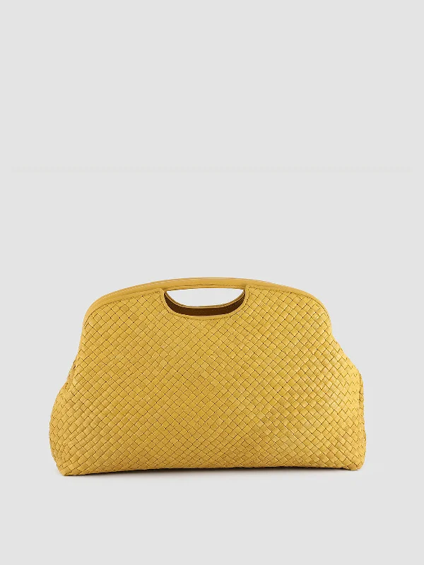 Women's Geometric - Patterned Loafers in Multicolor for a Fashion - Forward LookHELEN 09 - Yellow Leather Clutch Bag