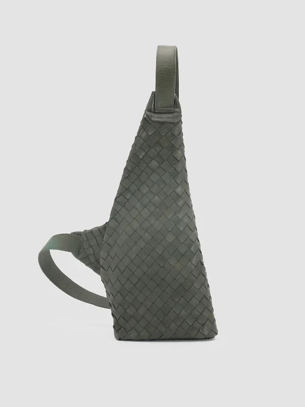 Sustainable Women's Recycled Material Loafers in Gray for Eco - Conscious ShoppersARMOR 05 - Green Woven Leather backpack