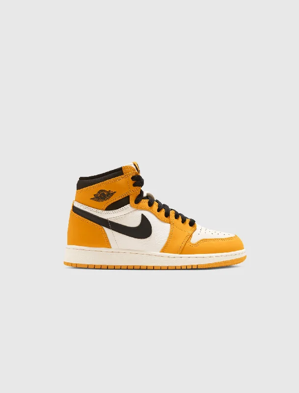 Women's Sneakers with Removable Insoles for Easy Cleaning and CustomizationAIR JORDAN 1 RETRO HIGH OG "YELLOW OCHRE" GS