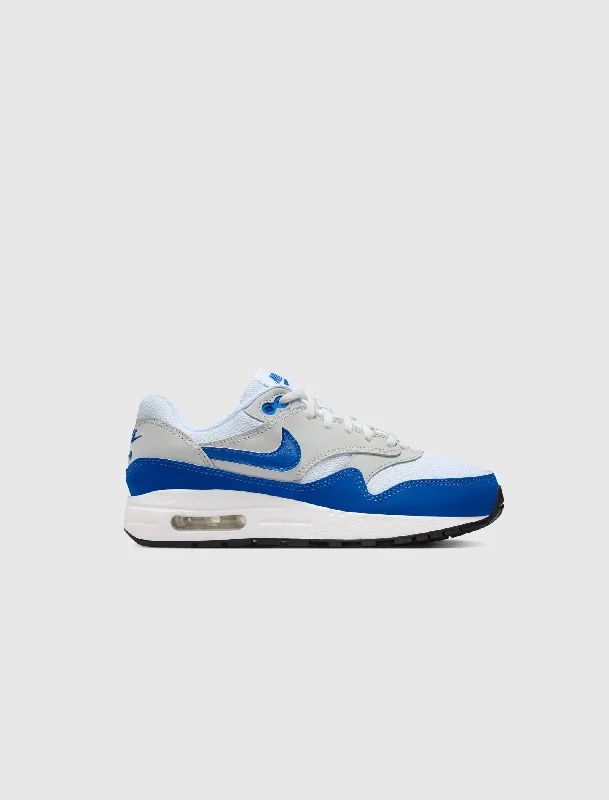 Breathable Mesh Women's Running Sneakers with Reflective Trim for Nighttime JoggingAIR MAX 1 "WHITE/GAME ROYAL" GS