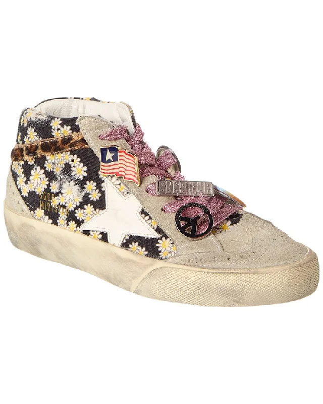 Women's Sneakers with Removable Insoles for Easy Cleaning and CustomizationGOLDEN GOOSE Mid Star Daisies Printed Canvas Upper