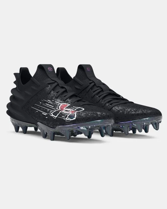 Women's Sneakers with Removable Insoles for Easy Cleaning and CustomizationMen's UA Blur 2 MC Suede Football Cleat - Black/Mod Gray