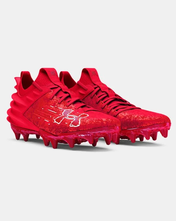 Sparkly Rhinestone - Embellished Women's Sneakers for a Glamorous and Eye - Catching LookMen's UA Blur 2 MC Suede Football Cleat - Red/Beta