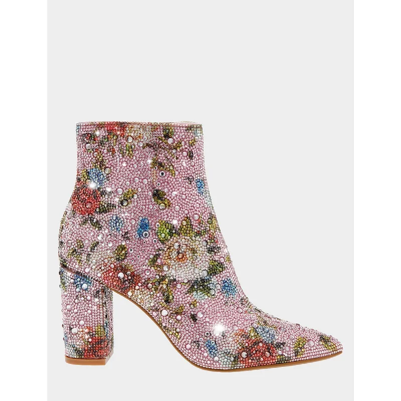 Women's Ankle Boots with Cut - Out Details in Beige for a Unique and Stylish EdgeCadyf Floral Multi