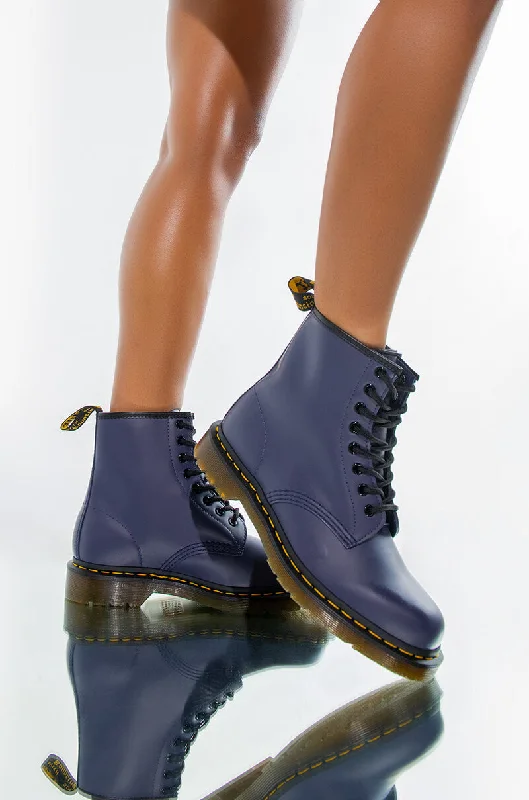 Women's Ankle Boots with Cut - Out Details in Beige for a Unique and Stylish EdgeDR. MARTEN 1460 INDIGO SMOOTH BOOT BLUE