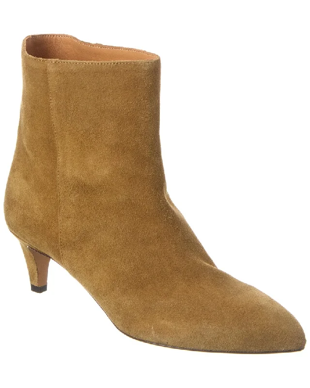 Women's Lace - Trimmed Knee - High Boots in Ivory for a Feminine and Elegant EnsembleIsabel Marant Daxi Suede Bootie