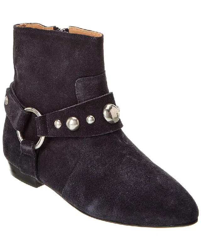 Women's Ankle Boots with Cut - Out Details in Beige for a Unique and Stylish EdgeIsabel Marant Siago Suede Bootie