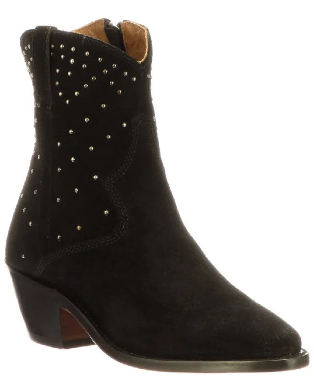 Women's Ankle Booties with Faux Leather and Furry Cuffs in Tan for a Cute and Warm StyleLucchese Leather Bootie