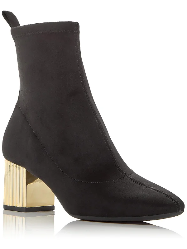 Women's Platform Chelsea Boots in Black for a Modern and Fashion - Forward AppearancePorter Womens Faux Suede Metallic Ankle Boots