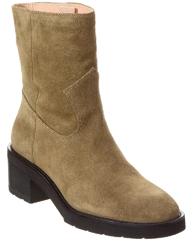 Women's Mid - Calf Suede Boots in Beige with Tassel Trim for a Boho - Inspired StyleStuart Weitzman Boulevard Suede Bootie