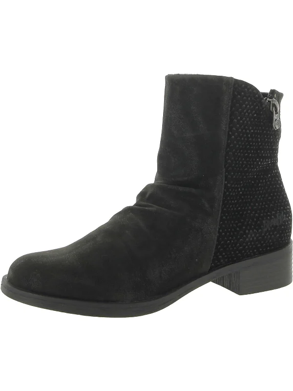 Women's Wedge - Heeled Ankle Boots in Navy Blue for a Comfortable and Trendy OptionWomens Ankle Zip Up Ankle Boots