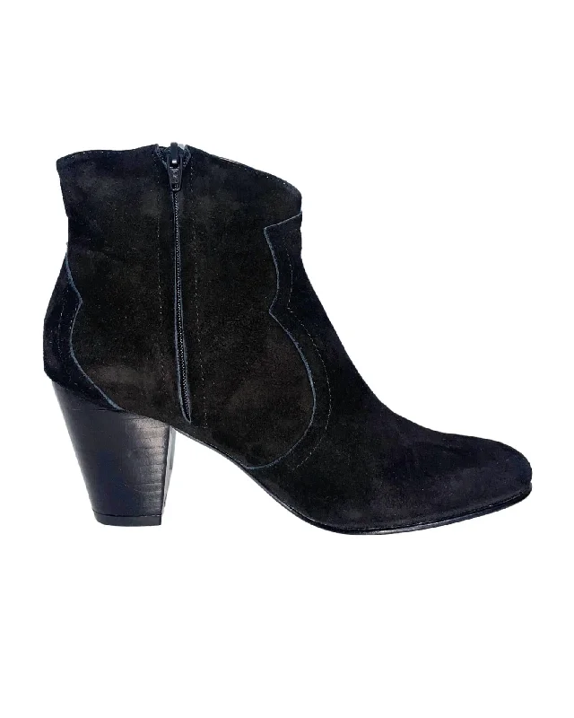 Women's Thigh - High Stretch Boots in Black for a Sexy and Alluring OutfitWomen's Octavia Western Bootie In Coal Suede