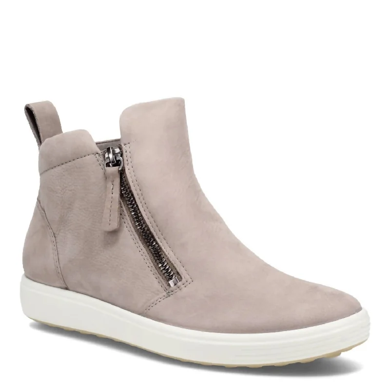 Women's Chunky - Heeled Chelsea Boots in Gray for a Casual and Trendy Everyday LookWomen's Soft 7 Zip Bootie In Warm Grey